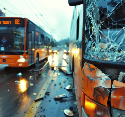 Serious accident involving a bus.