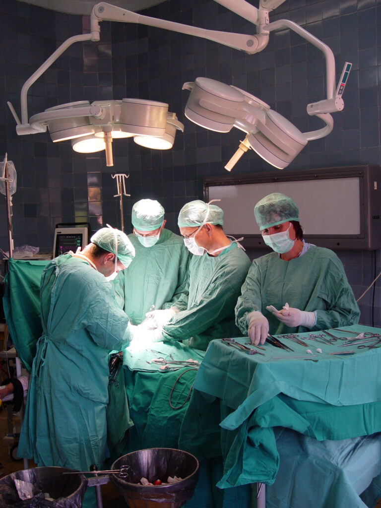 Surgical team during surgery.