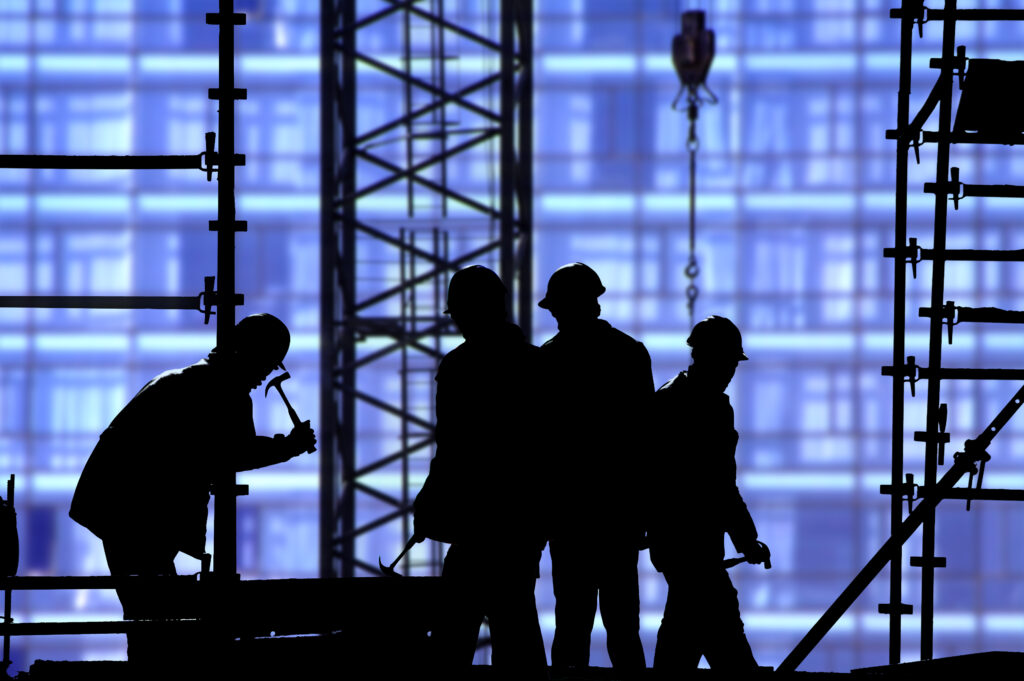 Construction workers on a project.